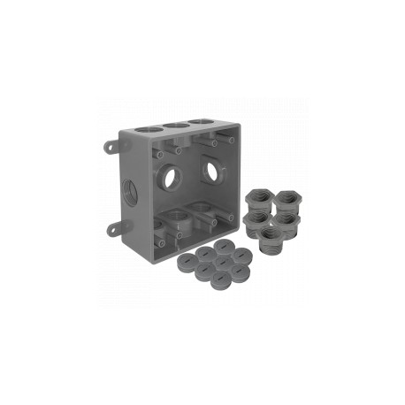 CAJA CUADRADA NO METÁLICA CON 9 ORIFICIOS ROSC 1/2&qu ...
